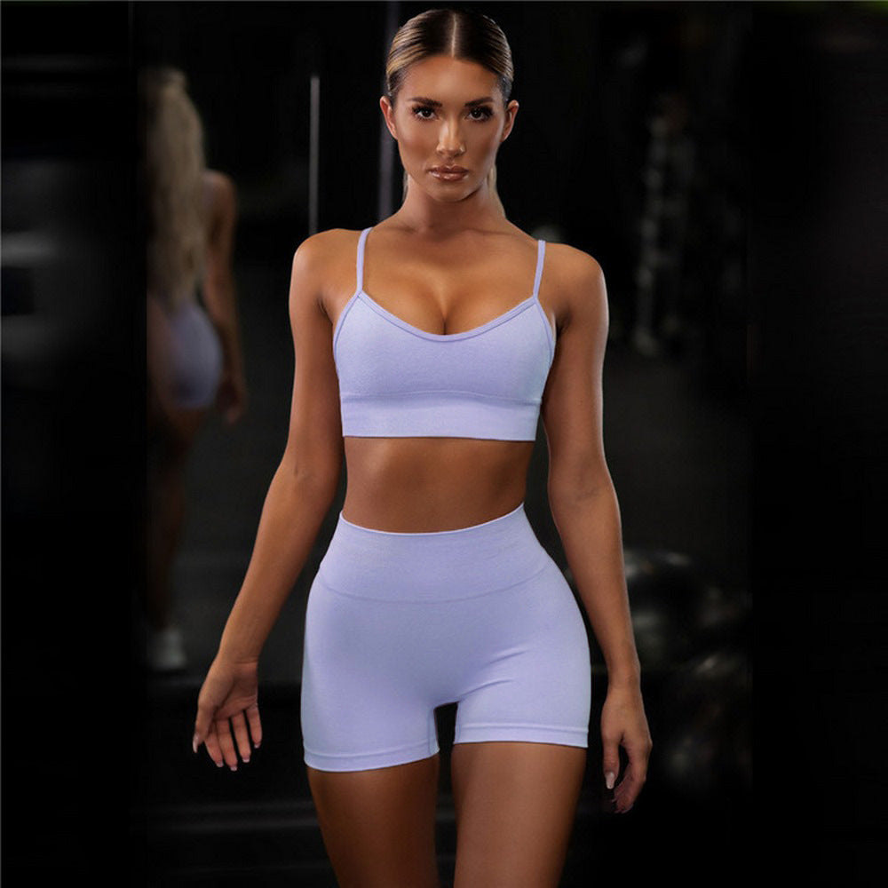 Seamless Sports Bra and Shorts Set