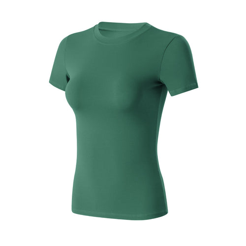 Bare-chested yoga shirt with short sleeves
