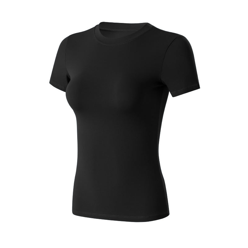 Bare-chested yoga shirt with short sleeves