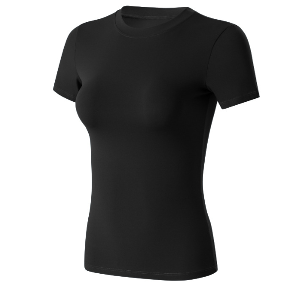 Bare-chested yoga shirt with short sleeves