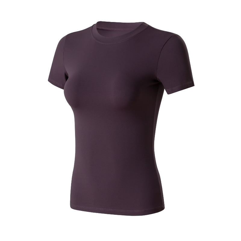 Bare-chested yoga shirt with short sleeves